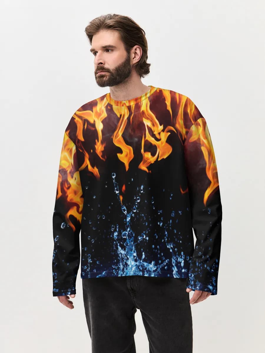 Men's oversized cotton long sleeve