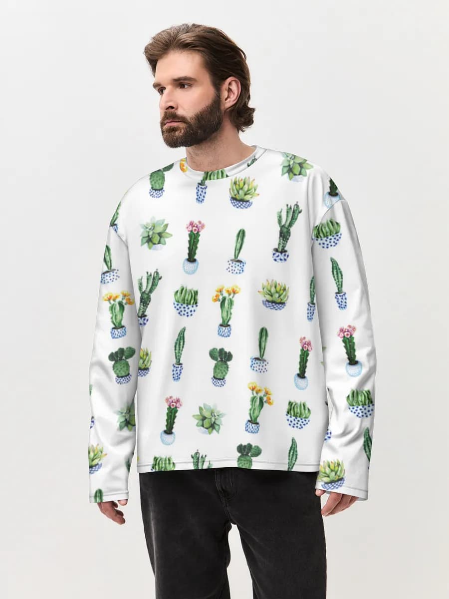 Men's oversized cotton long sleeve
