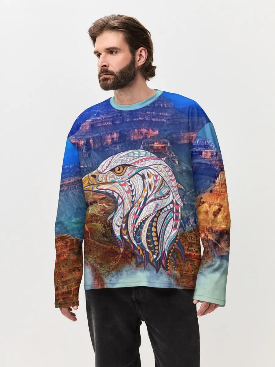 Men's oversized cotton long sleeve