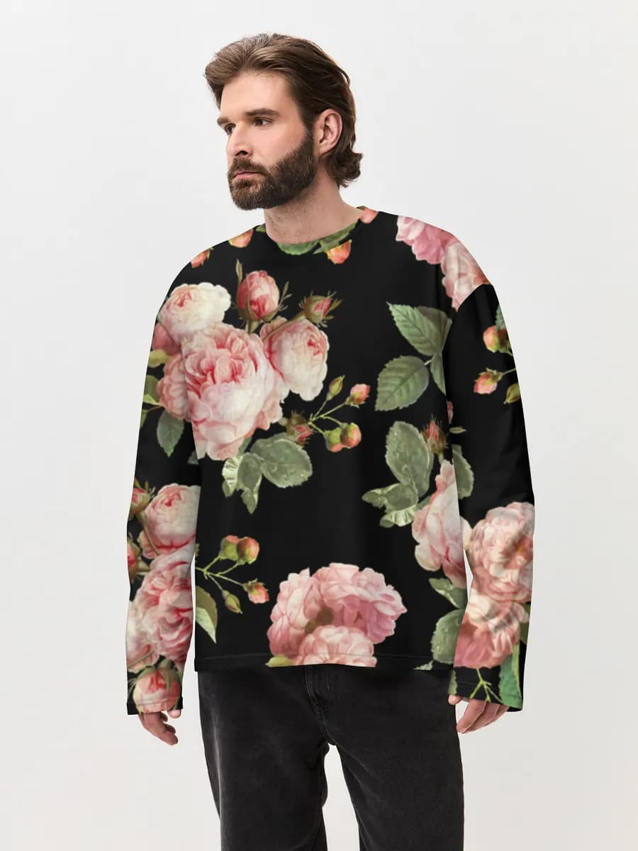 Blush Roses On Black