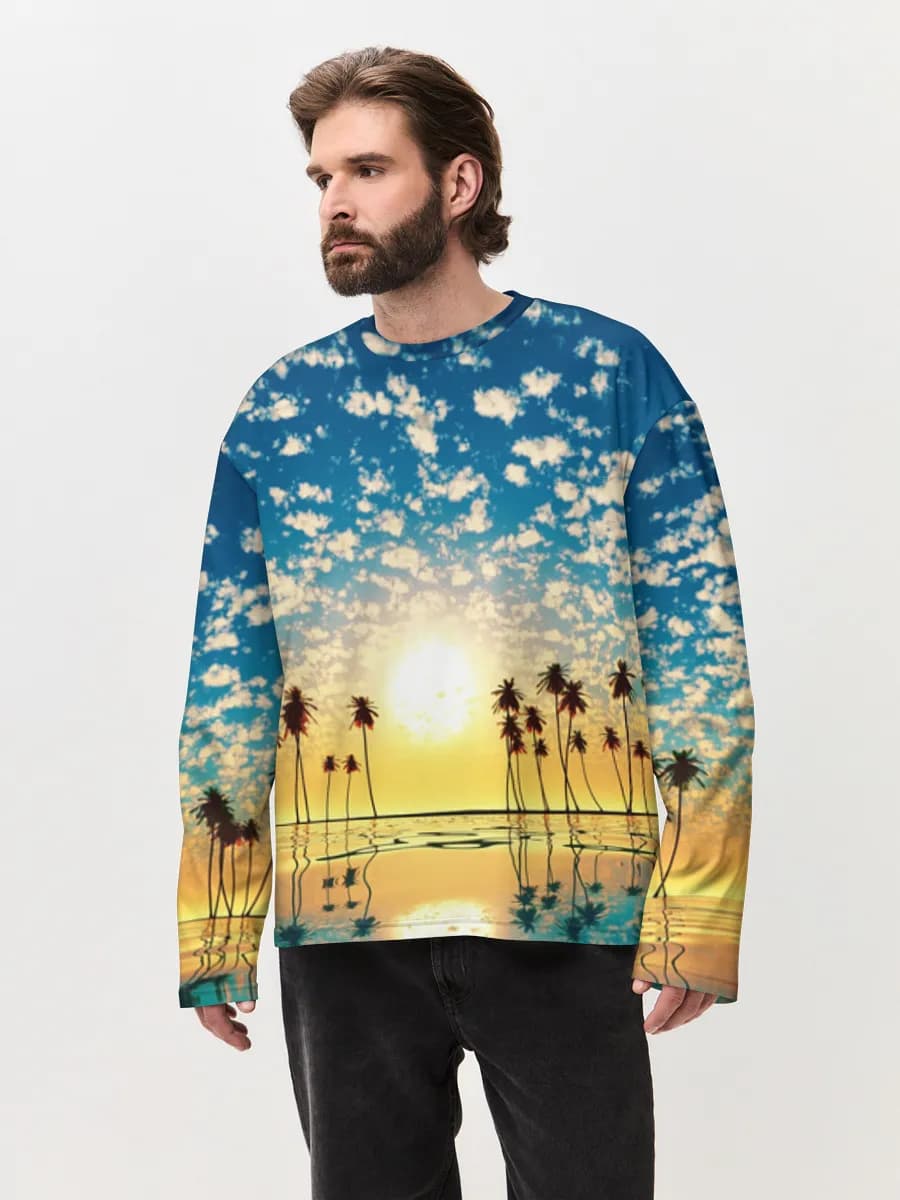 Palm Sunset Reflection
