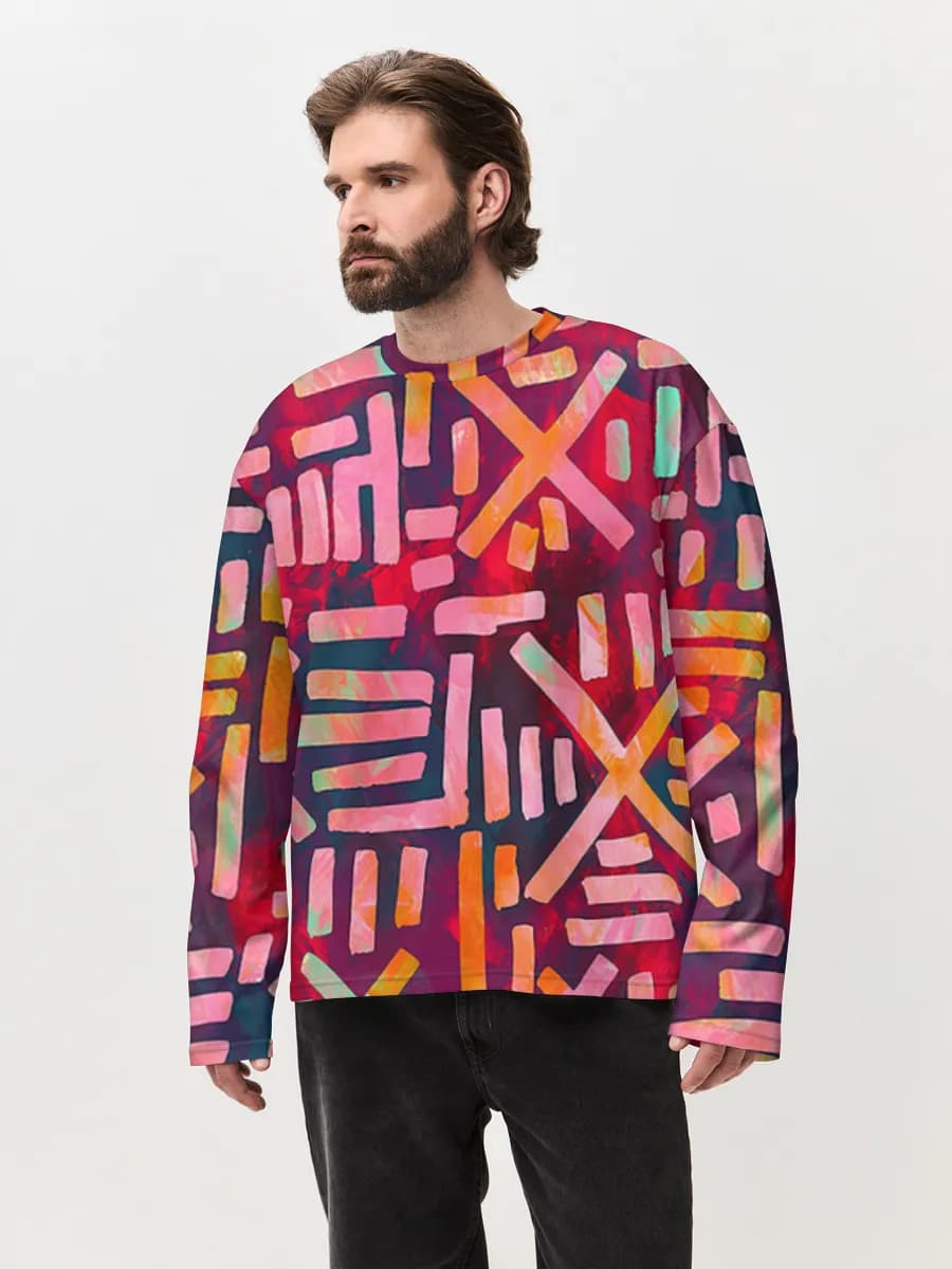 Men's oversized cotton long sleeve