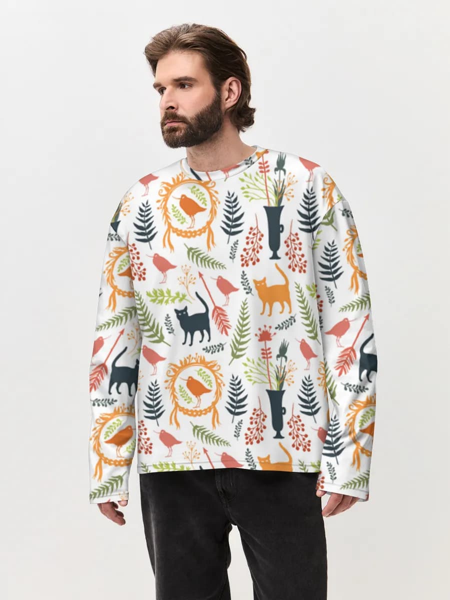 Cats And Botanical Folk Art
