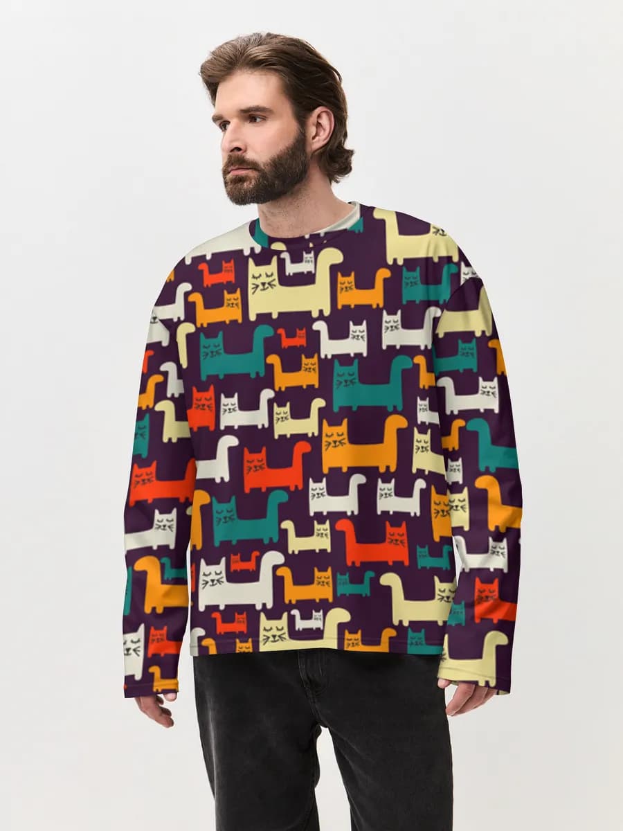 Men's oversized cotton long sleeve