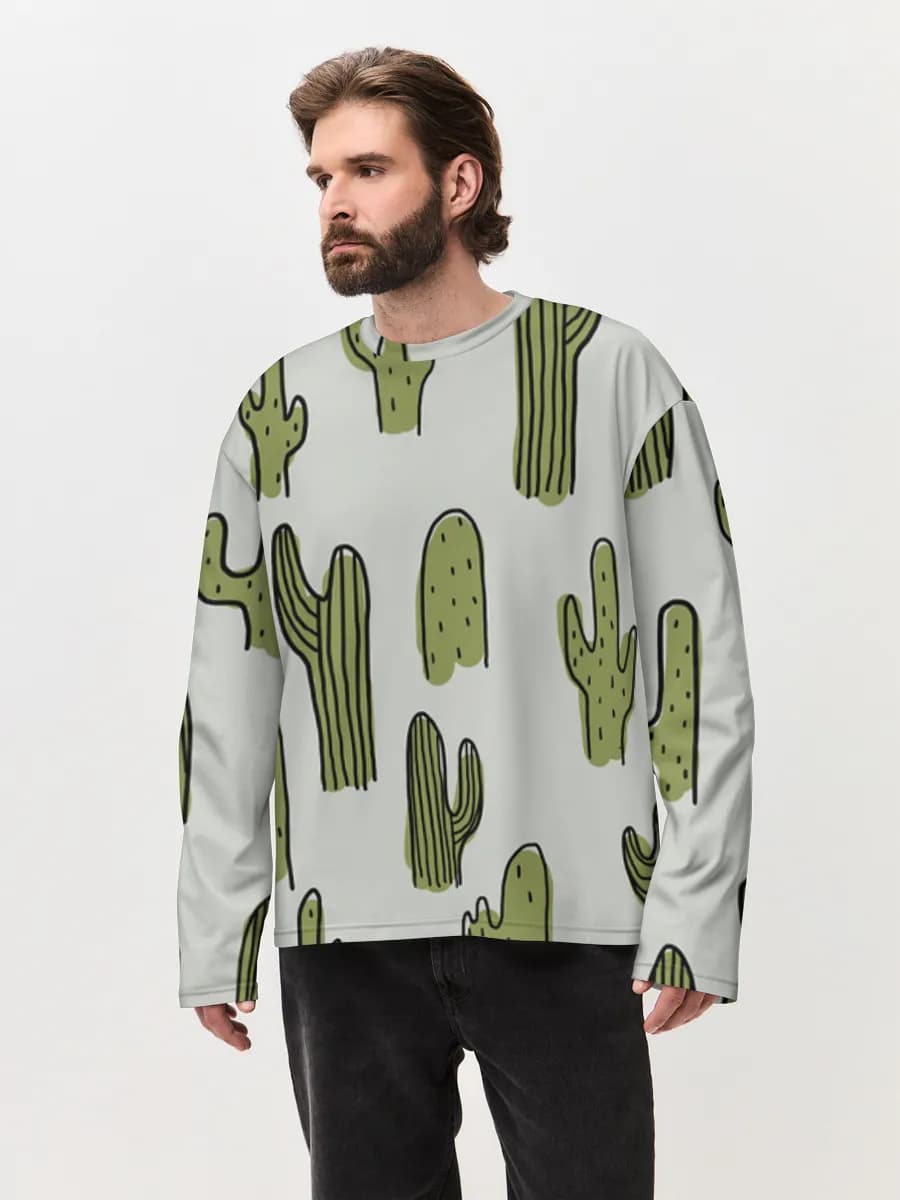 Men's oversized cotton long sleeve