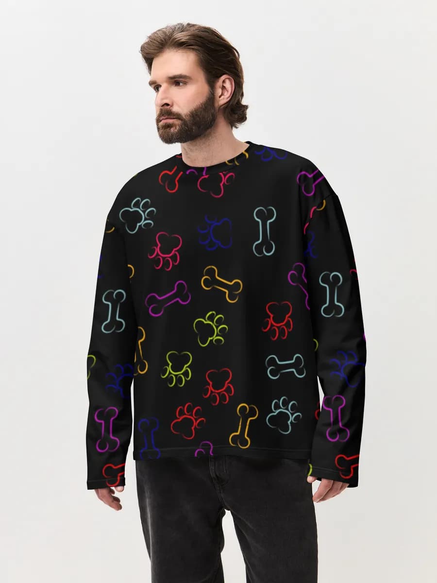 Men's oversized cotton long sleeve