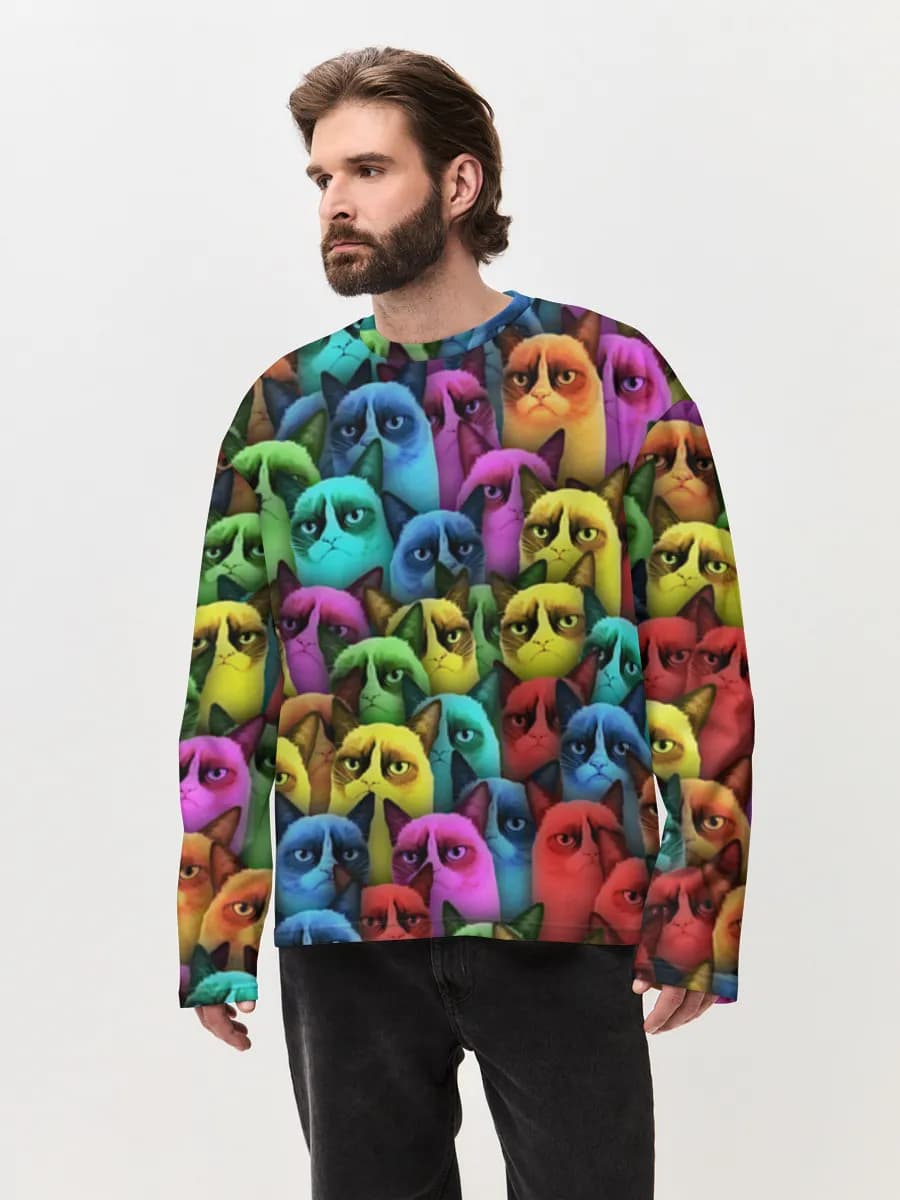 Men's oversized cotton long sleeve