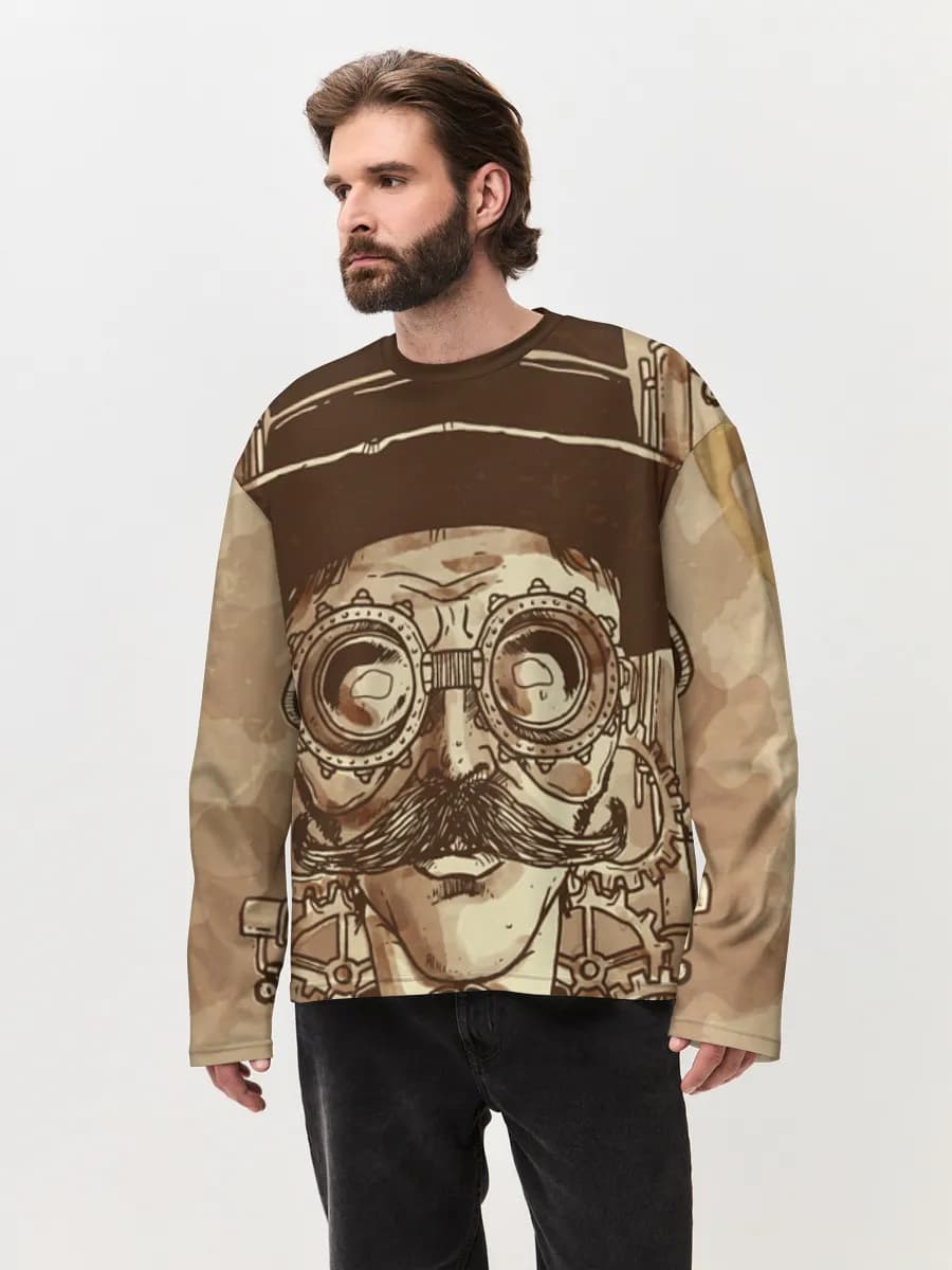Men's oversized cotton long sleeve