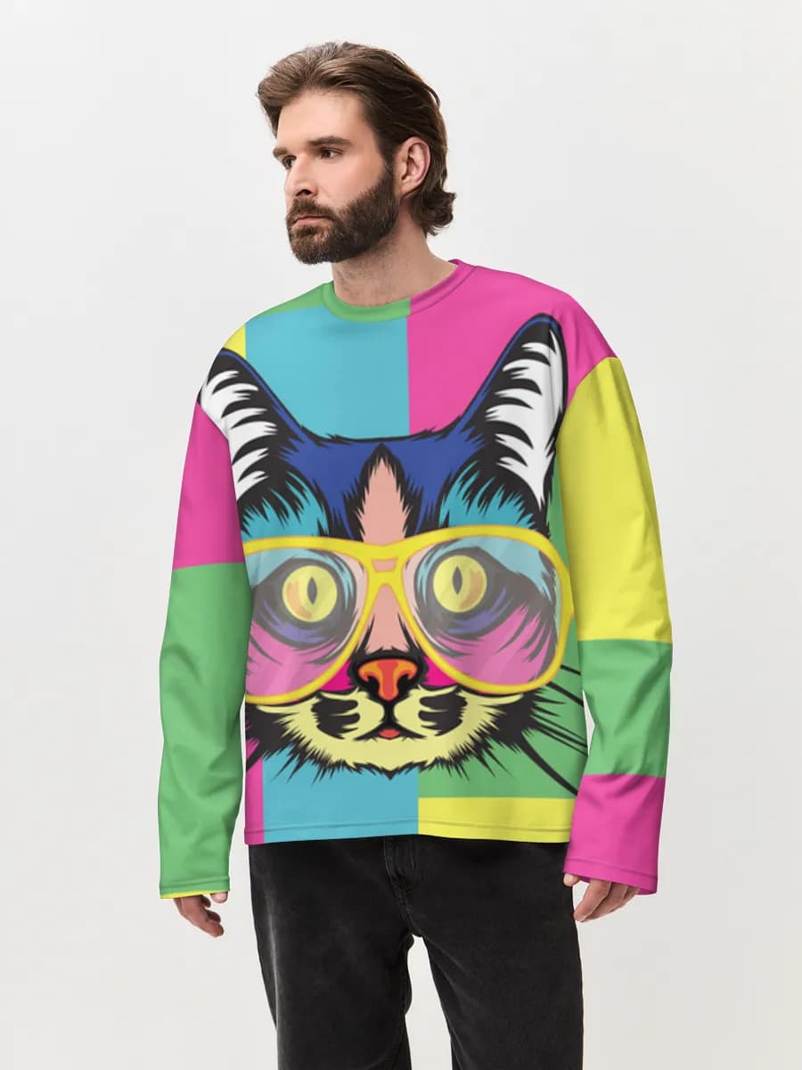 Men's oversized cotton long sleeve