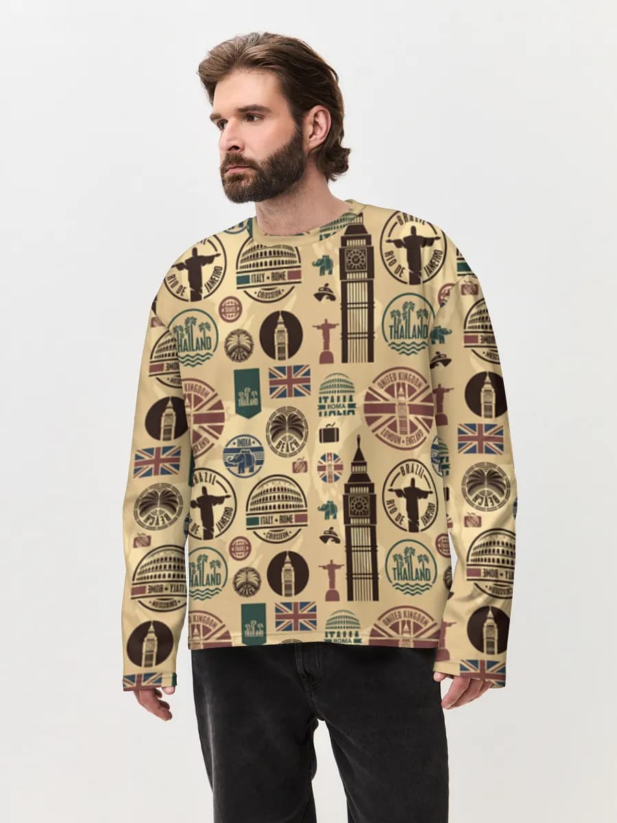 Men's oversized cotton long sleeve