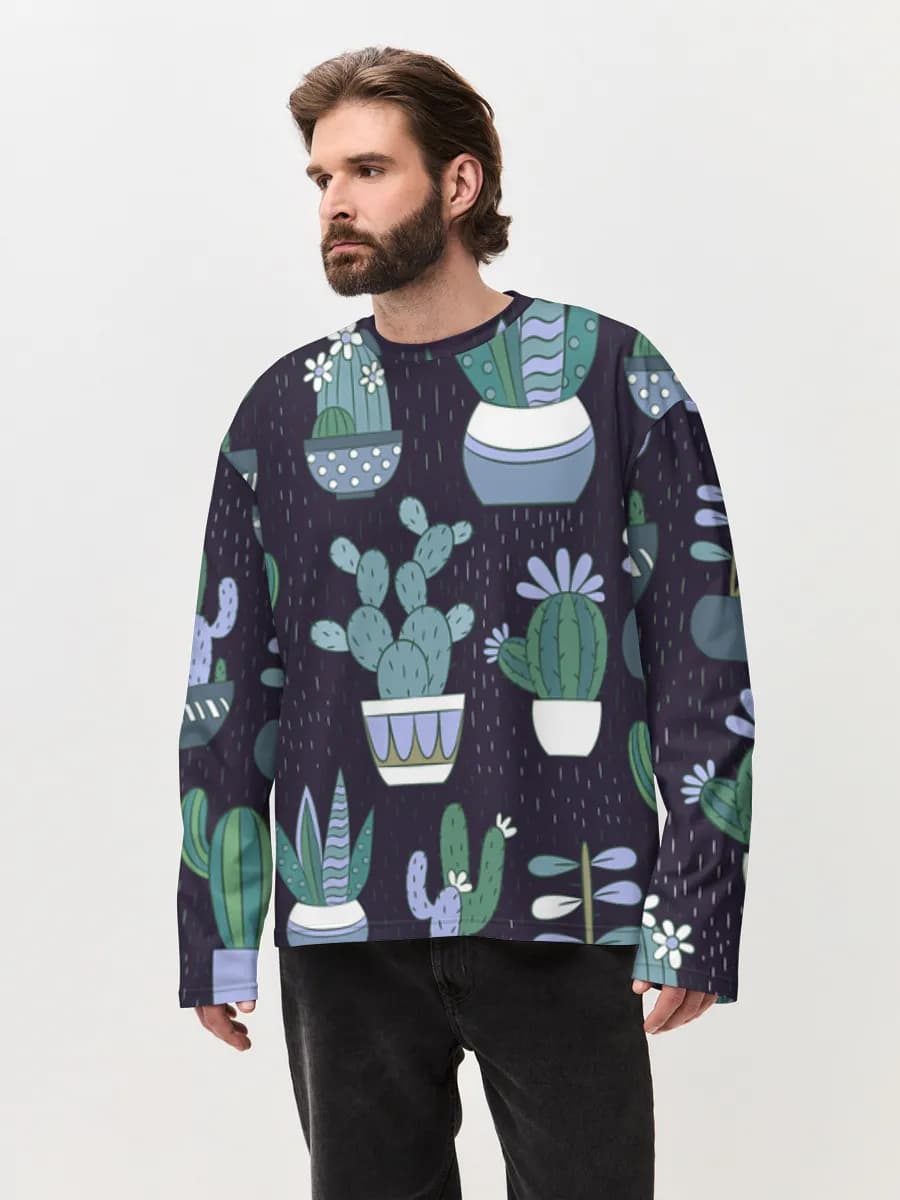 Men's oversized cotton long sleeve