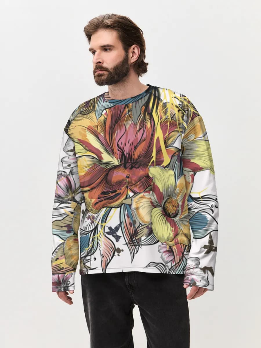Men's oversized cotton long sleeve