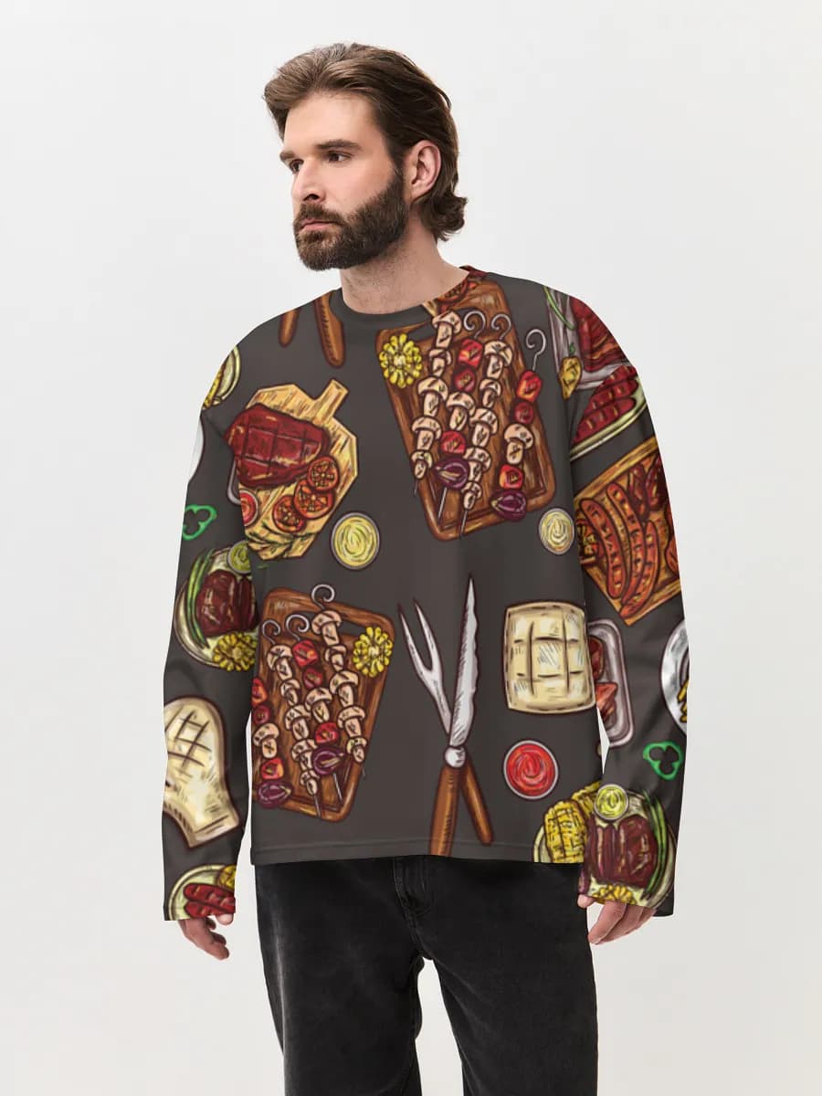 Men's oversized cotton long sleeve