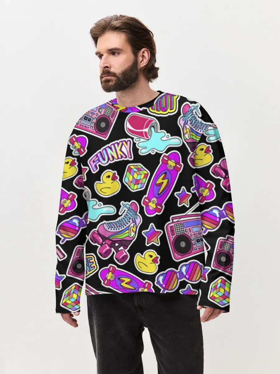 Men's oversized cotton long sleeve