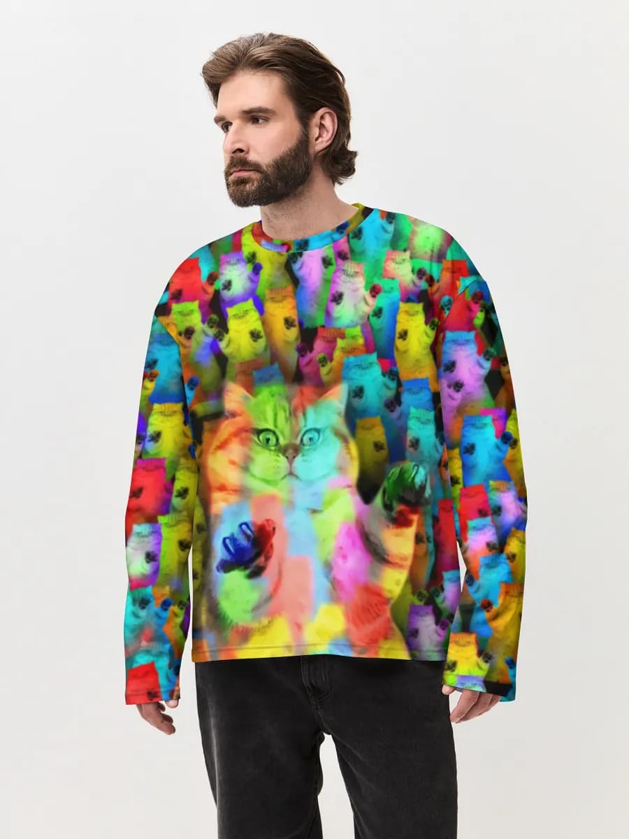 Men's oversized cotton long sleeve
