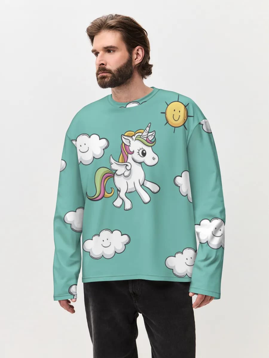 Men's oversized cotton long sleeve