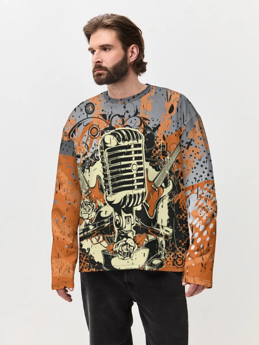 Men's oversized cotton long sleeve