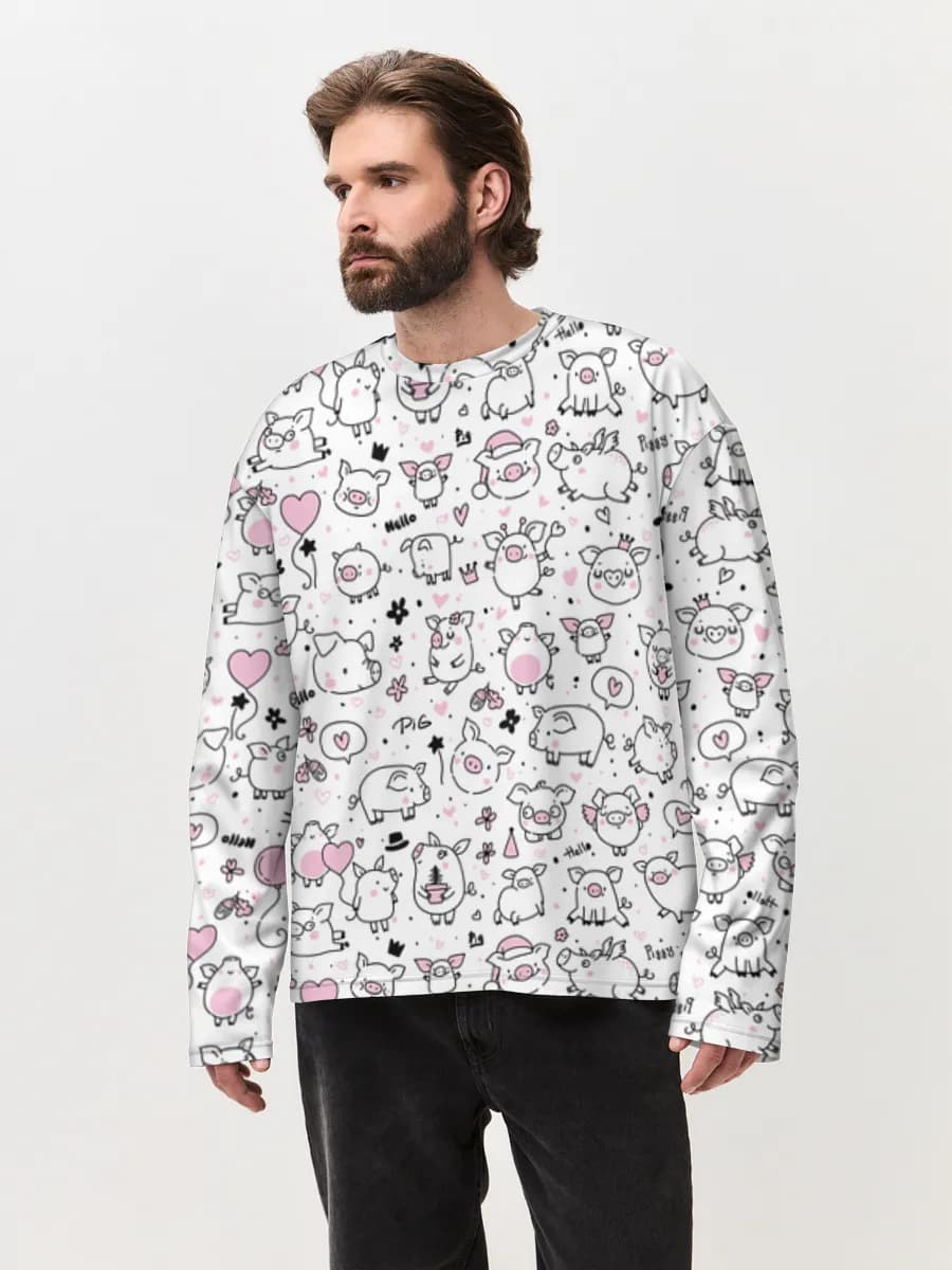 Men's oversized cotton long sleeve