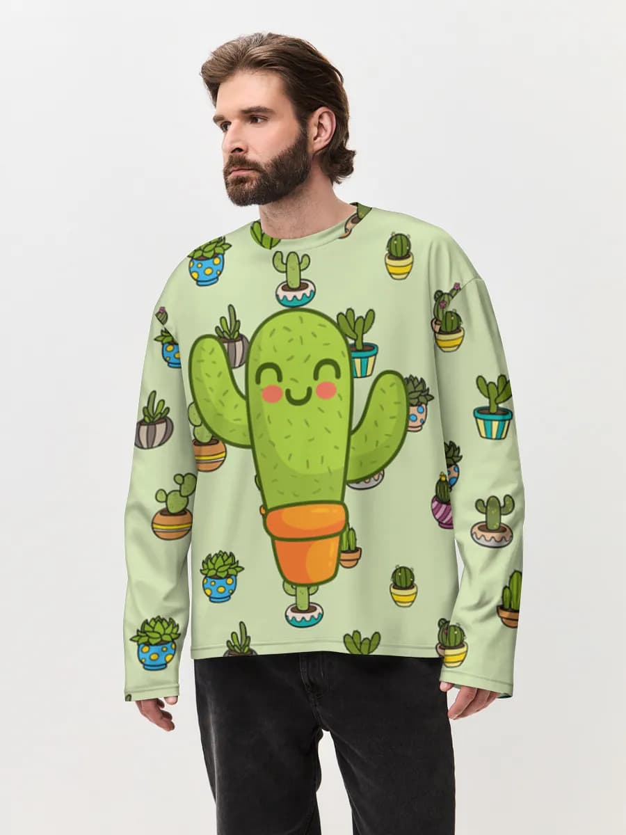Men's oversized cotton long sleeve