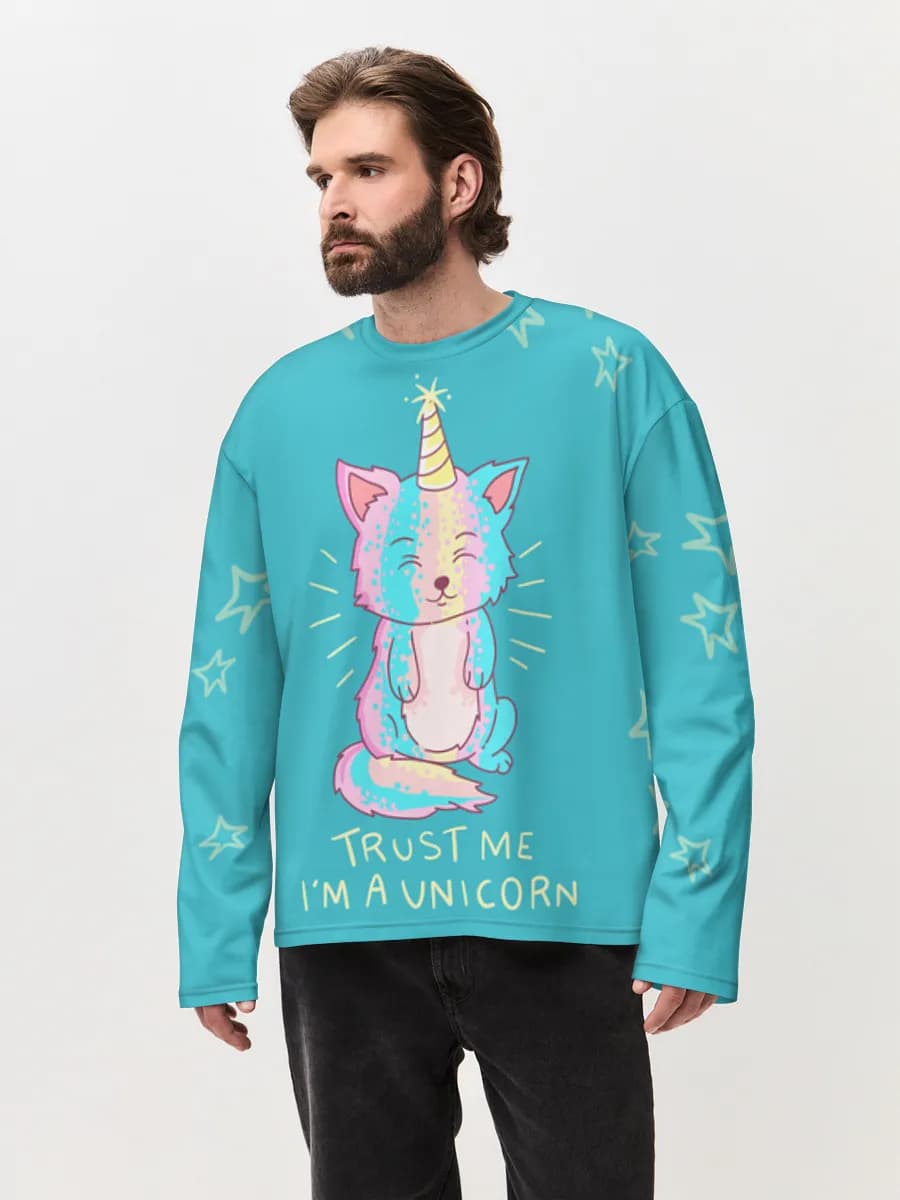 Men's oversized cotton long sleeve