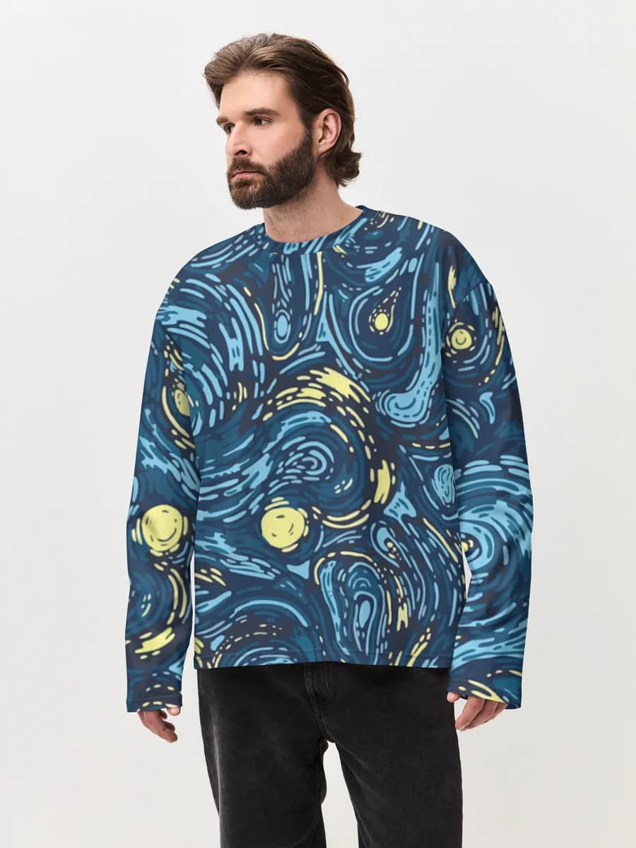 Men's oversized cotton long sleeve