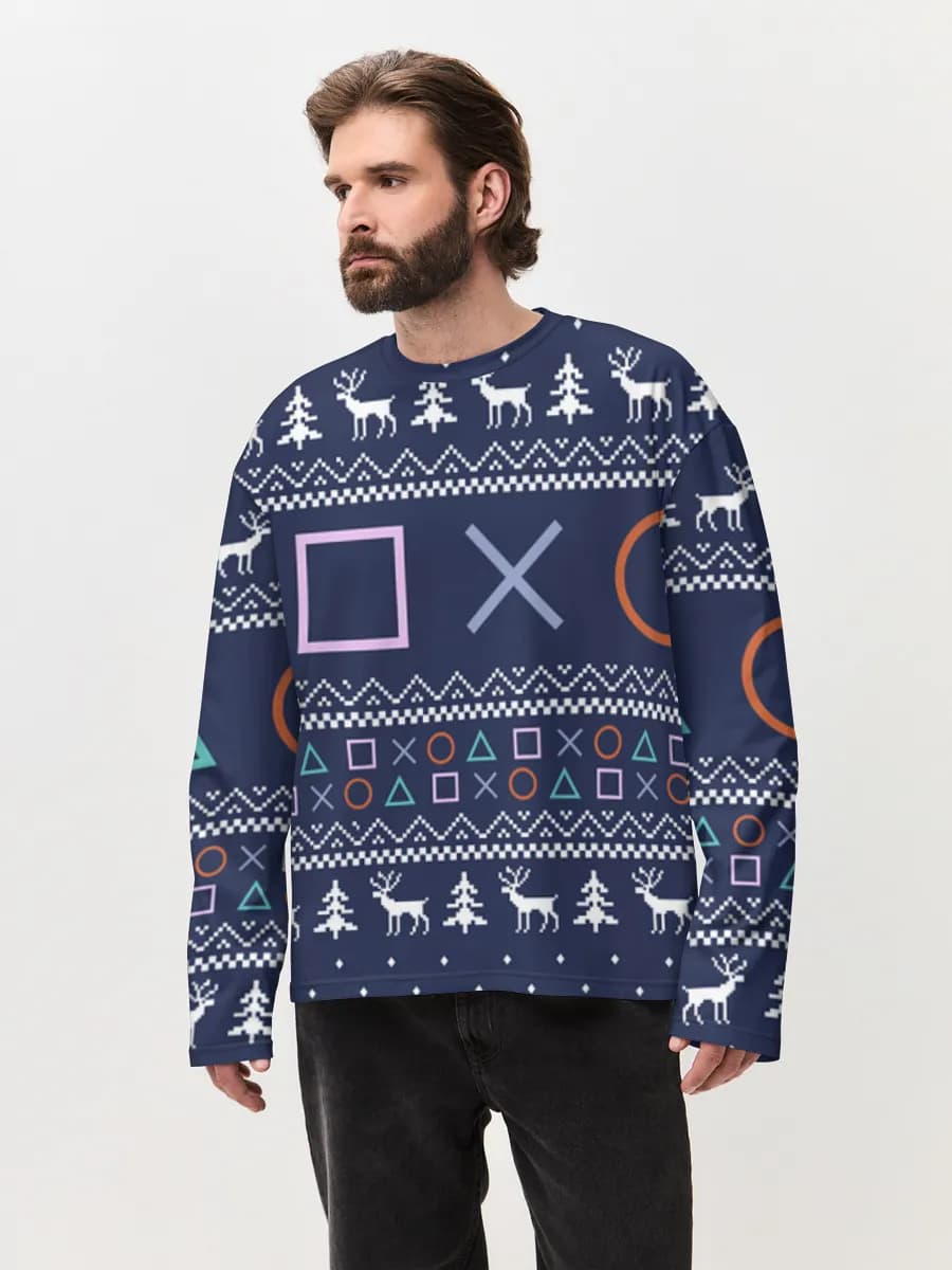 Men's oversized cotton long sleeve