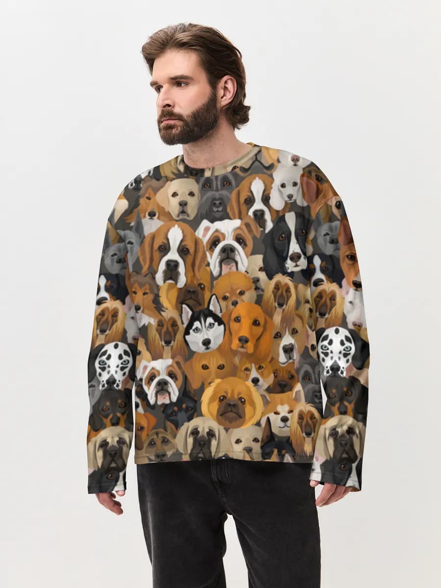 Men's oversized cotton long sleeve