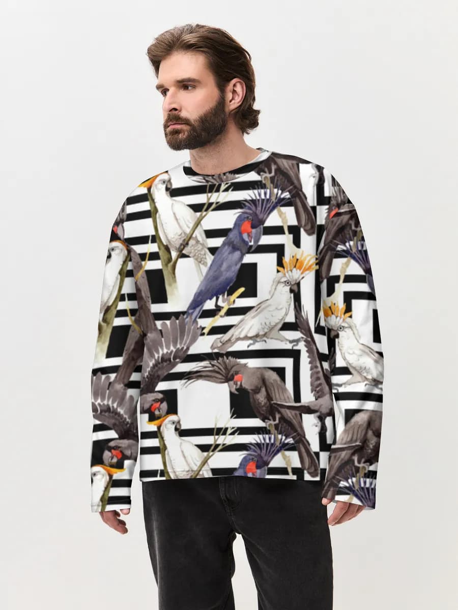 Men's oversized cotton long sleeve