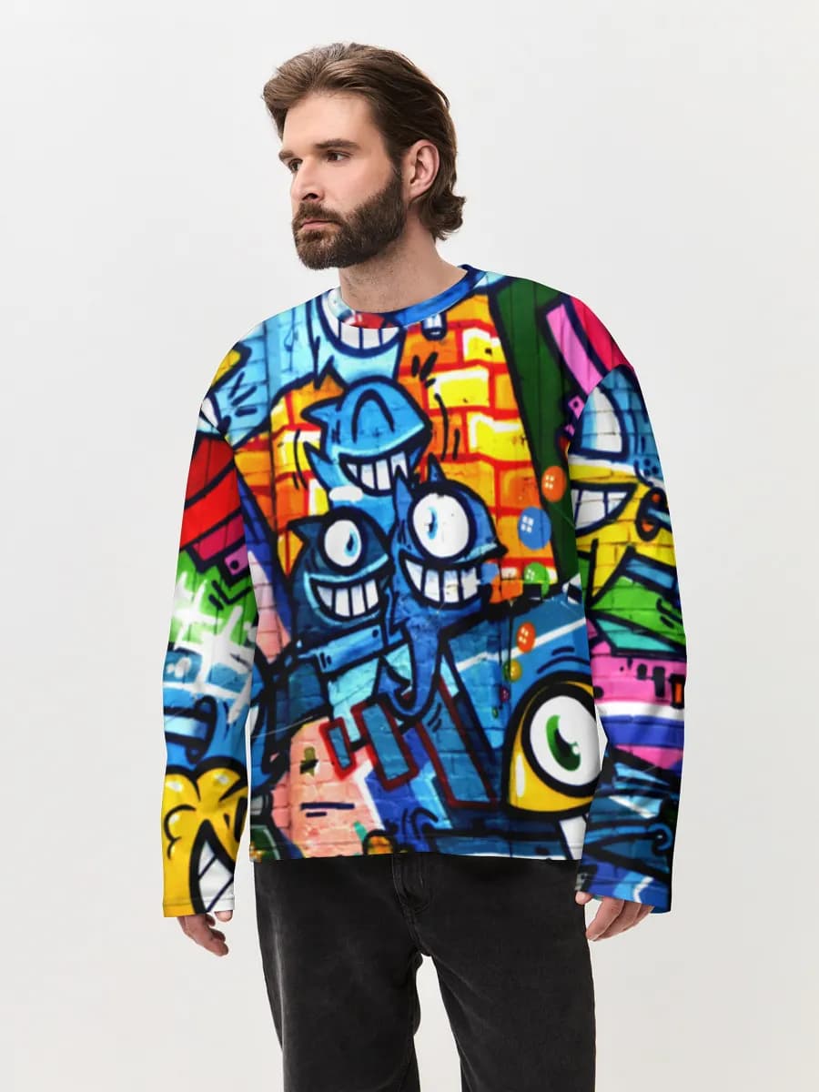 Men's oversized cotton long sleeve