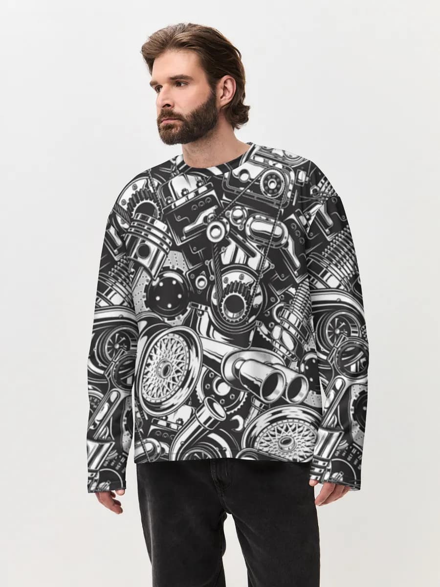 Men's oversized cotton long sleeve
