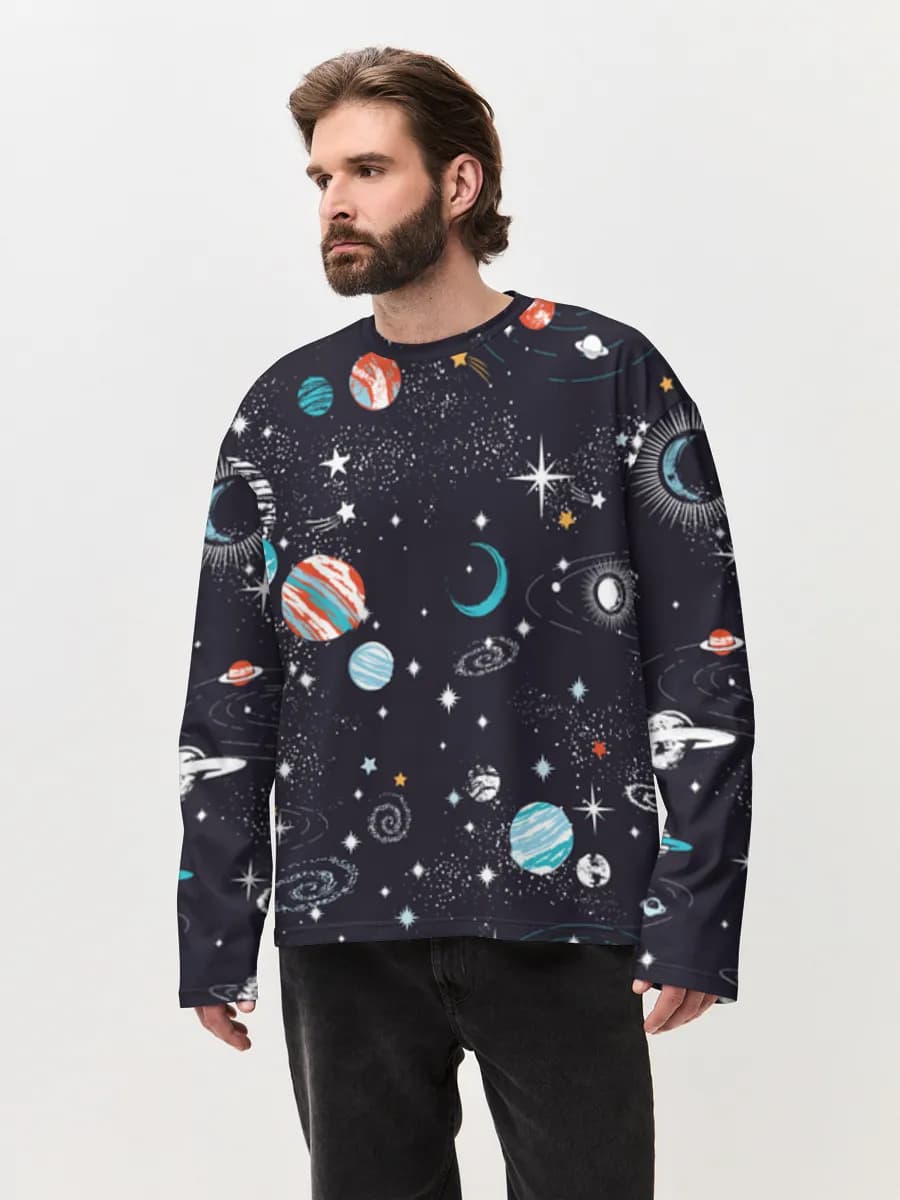 Men's oversized cotton long sleeve