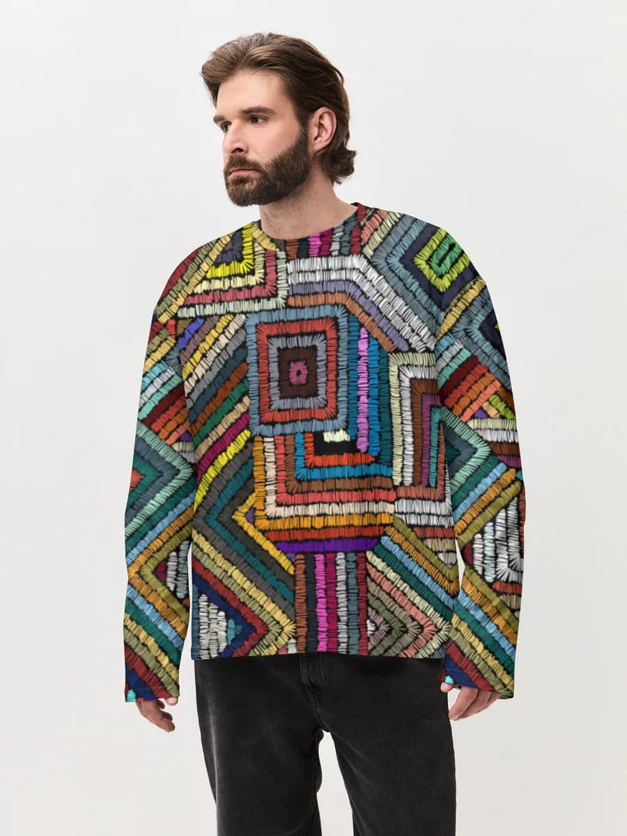 Men's oversized cotton long sleeve