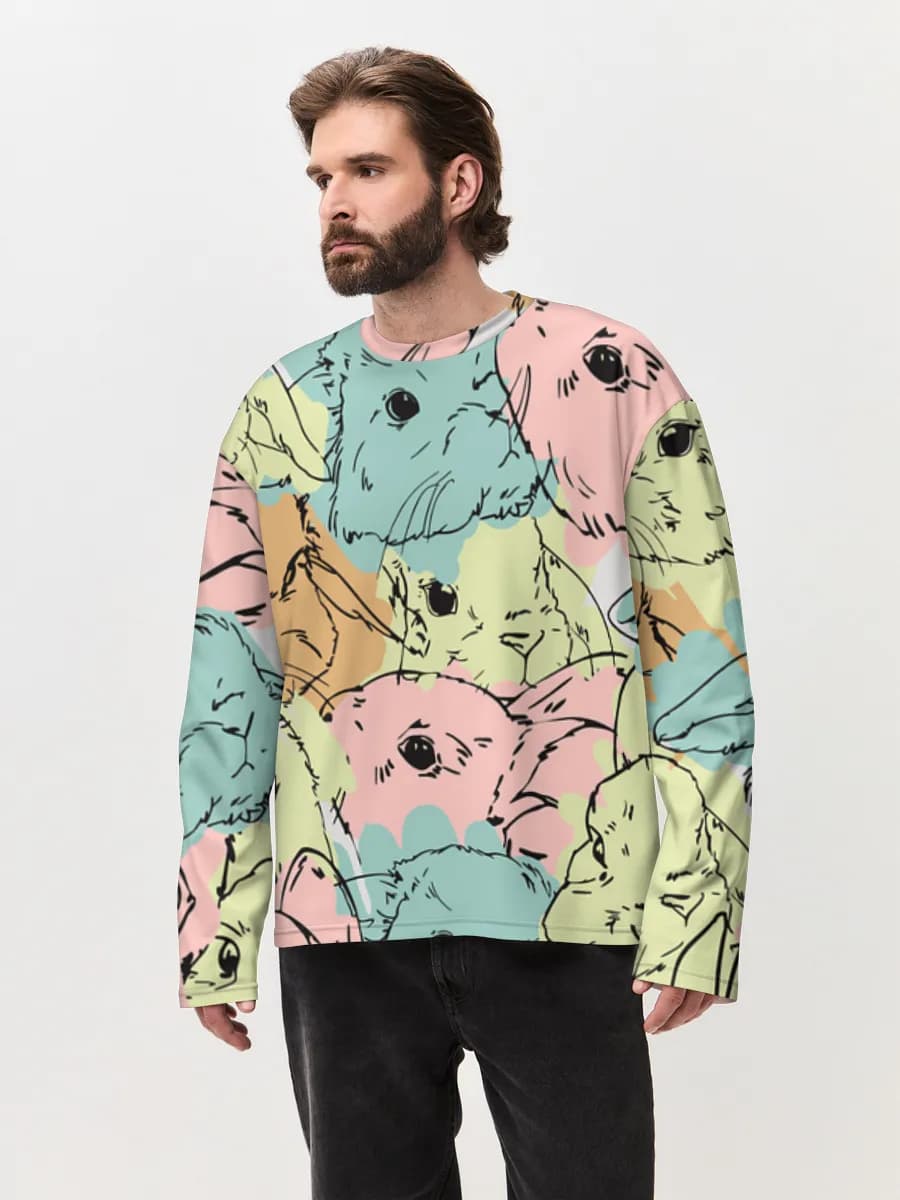 Men's oversized cotton long sleeve