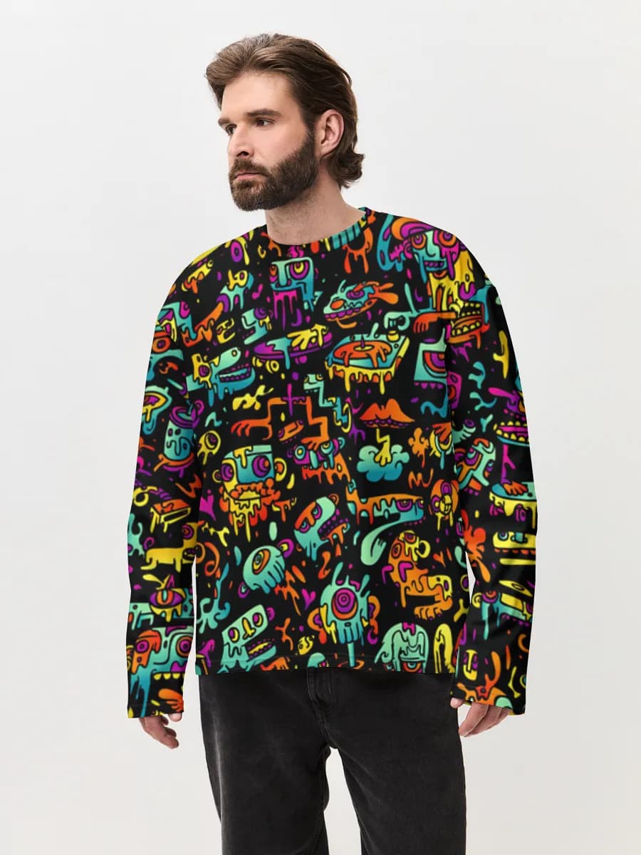 Men's oversized cotton long sleeve