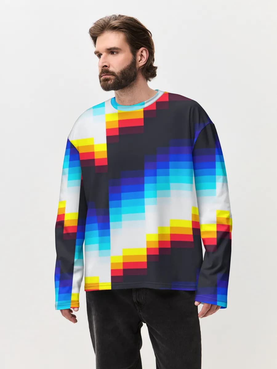 Retro Pixel Chevron Waves