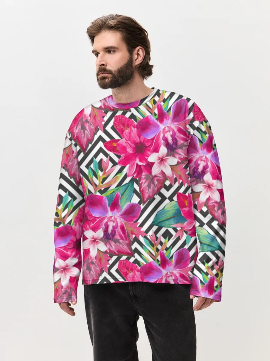 Men's oversized cotton long sleeve