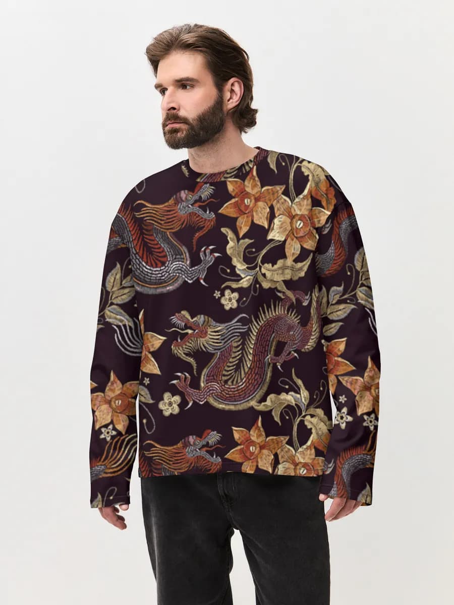 Men's oversized cotton long sleeve