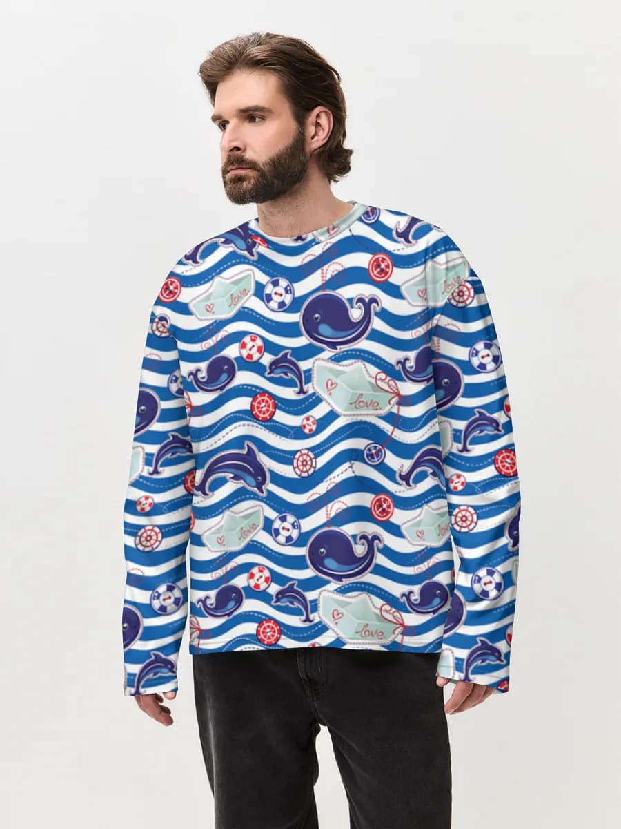 Men's oversized cotton long sleeve