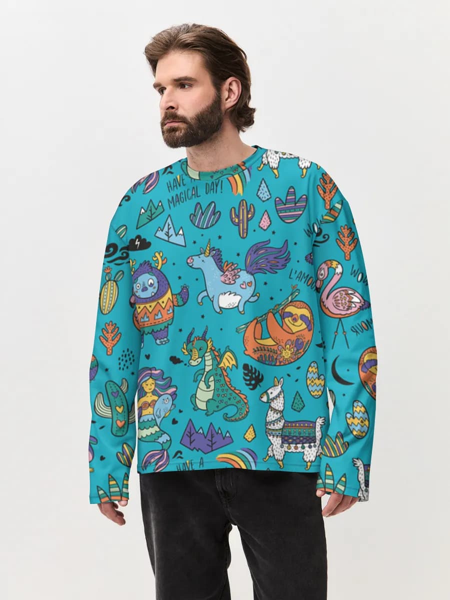 Men's oversized cotton long sleeve