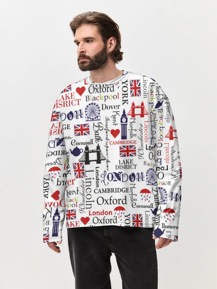Men's oversized cotton long sleeve