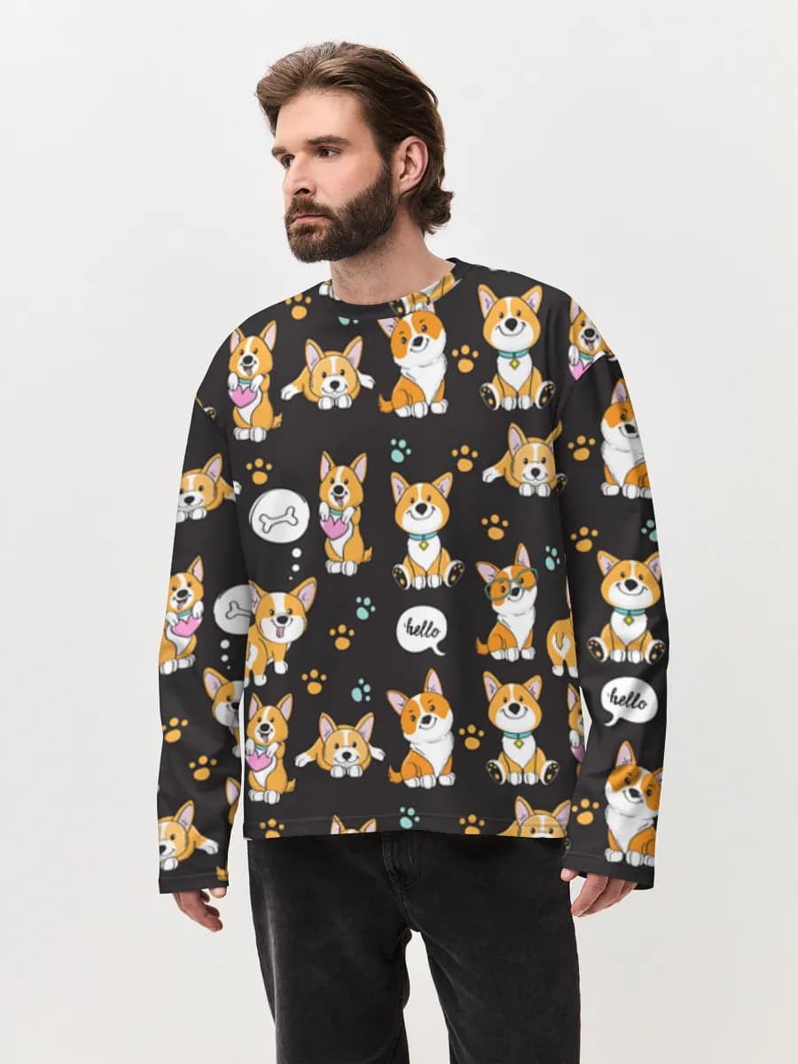 Men's oversized cotton long sleeve