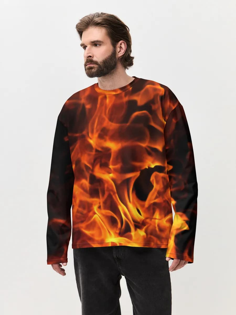 Men's oversized cotton long sleeve