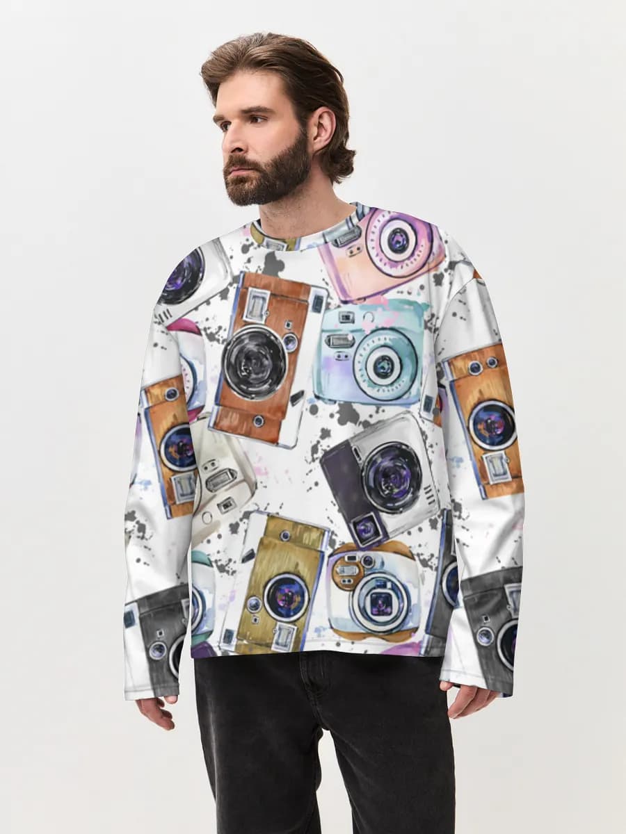 Men's oversized cotton long sleeve
