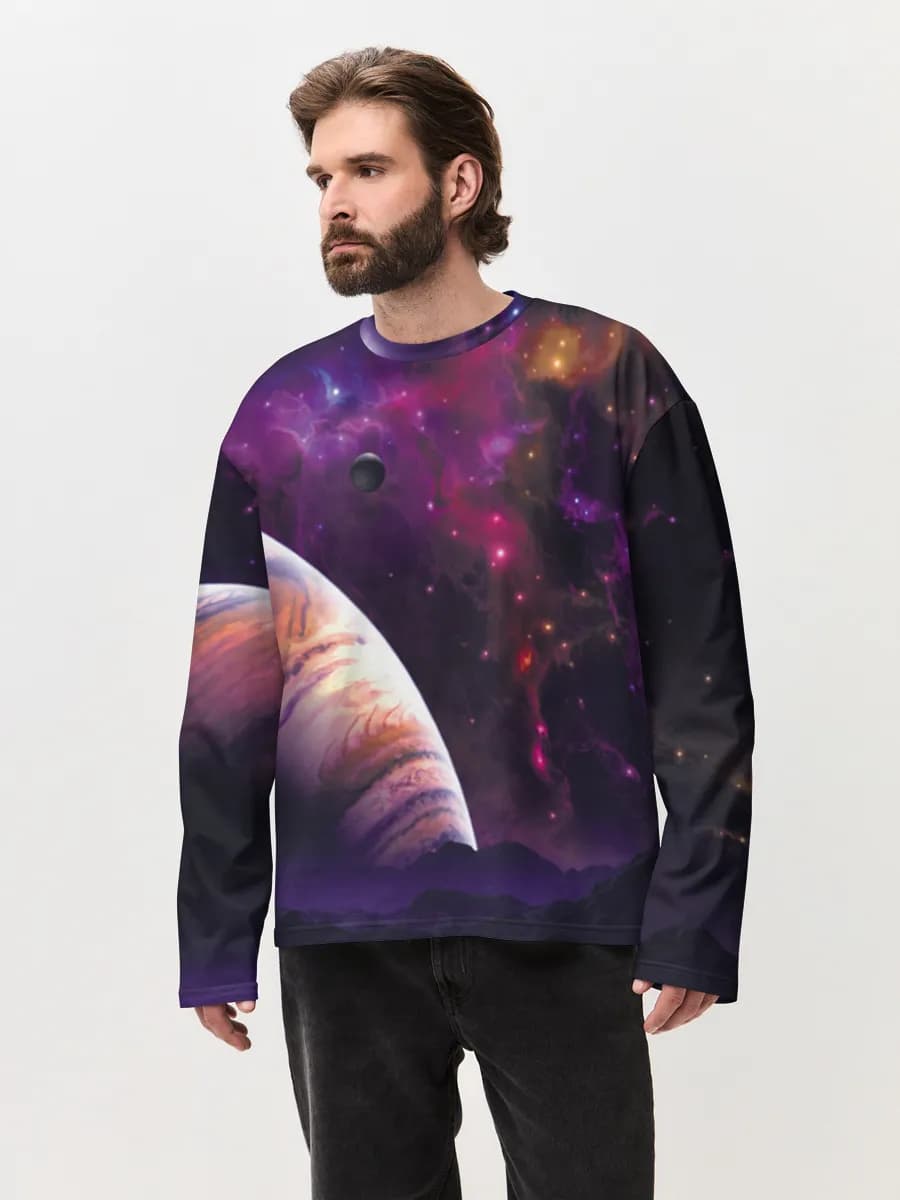 Men's oversized cotton long sleeve