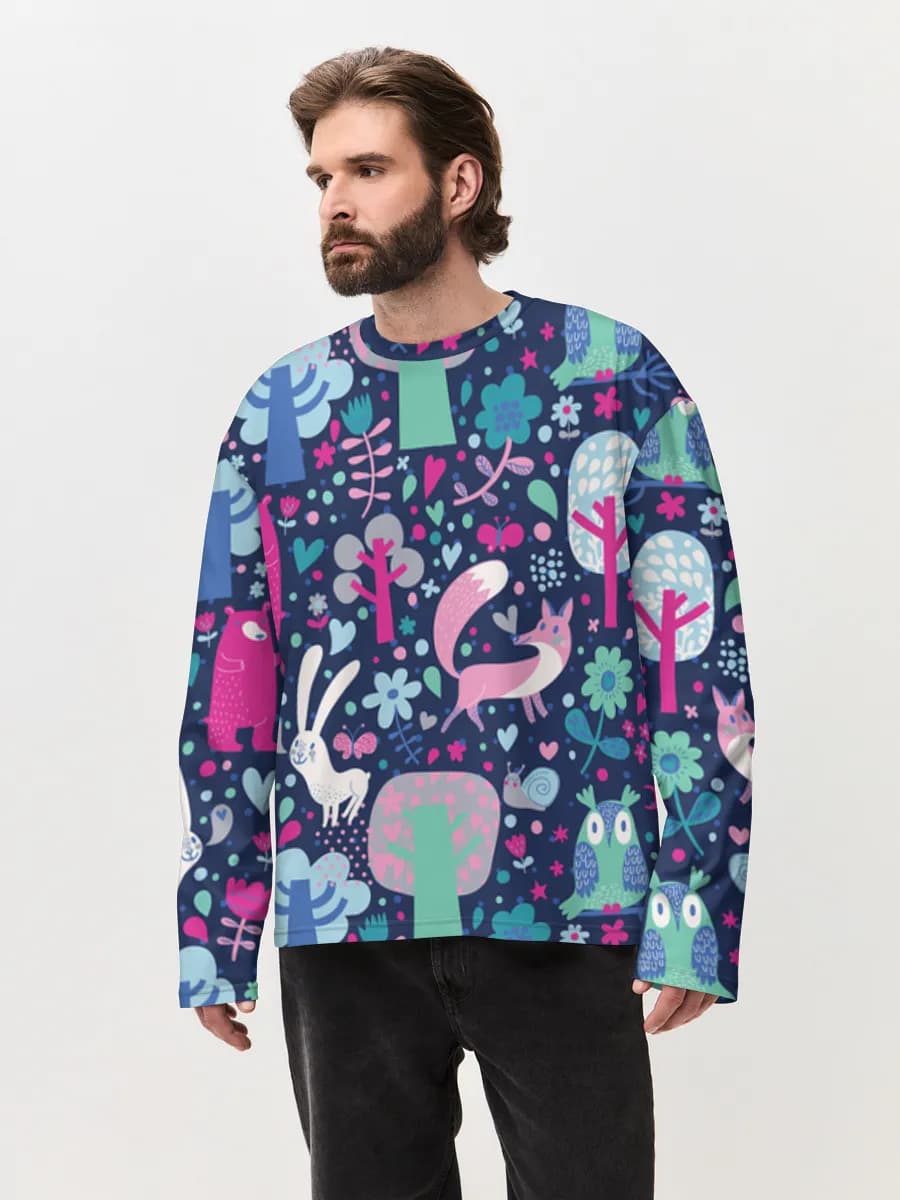 Men's oversized cotton long sleeve