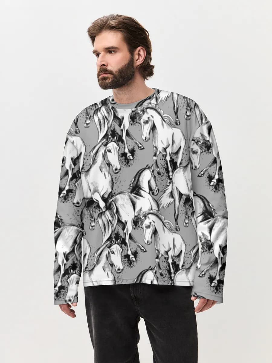 Men's oversized cotton long sleeve