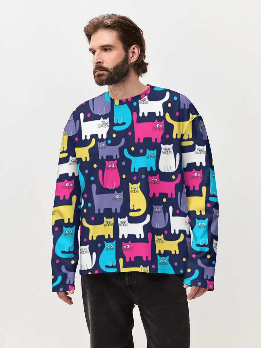 Men's oversized cotton long sleeve