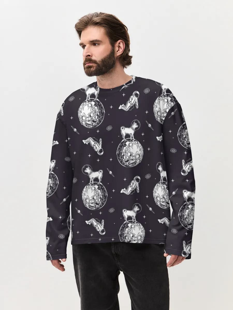 Men's oversized cotton long sleeve