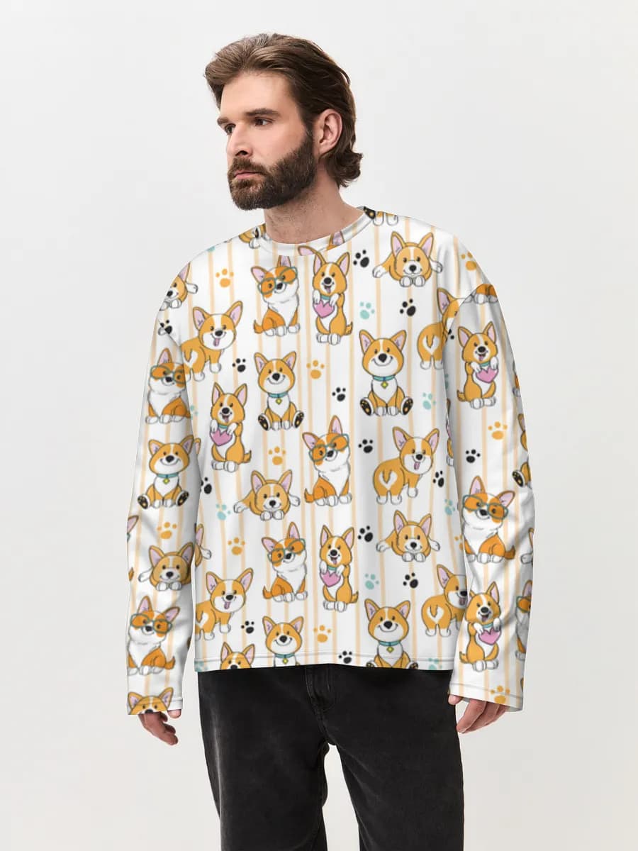 Men's oversized cotton long sleeve