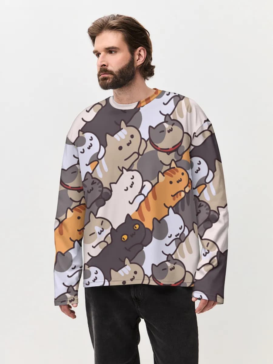Men's oversized cotton long sleeve